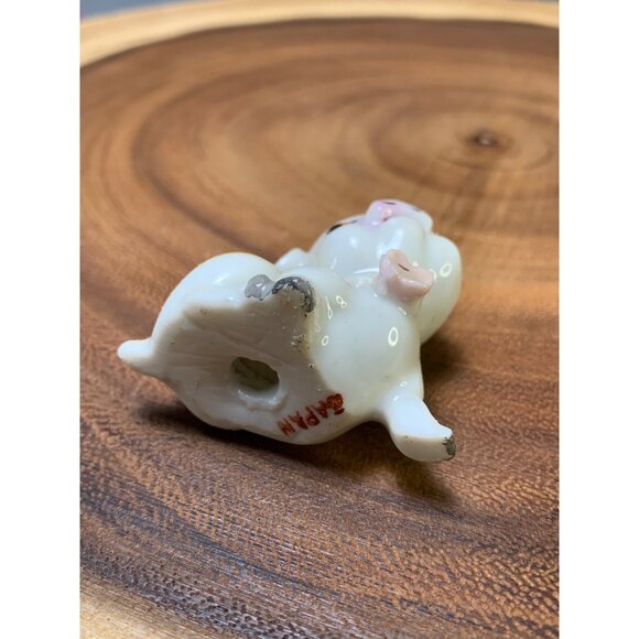 Vintage Japan Ceramic Pig Figurine with Bow - Picture 5 of 8